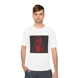 Red Prayer Graphic Tee — Retro Gothic Nun Illustration Moisture-Wicking Shirt