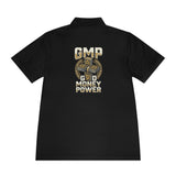 Money Power Polo — Men's White Sport Polo with 'GMP Money Power' Gold Dice Emblem