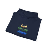 God Money Power Hoodie — Inspirational Rainbow Text Pullover