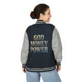 Letterman Jacket — GOD MONEY POWER Varsity Jacket