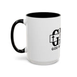 GMP "God Money Power" Accent Coffee Mug — Bold Black Scripture-Inspired Design (11/15oz)