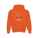 Youth Halloween Pumpkin Hoodie —“ God Money Power” Jack-o'-Lantern Graphic Hooded Sweatshirt
