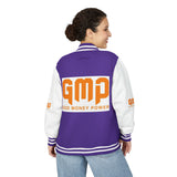 Letterman Jacket — "GMP (God Money Power)" Red & White Varsity Jacket