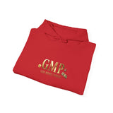 God • Money • Power Hoodie — White Pullover with Gold GMP Logo