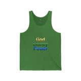 God Money Power Tank Top — Inspirational Rainbow Text Tank
