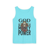 God Money Power- Skull Graphic Tank Top