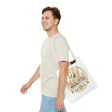 God Money Power Tote Bag — Bold Pyramid Graphic Religious Statement Tote