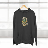 God Power Hoodie — Retro 3D Faith Graphic Fleece Hoodie