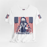 God Money Power Tee — Patriotic Bandana Saint Graphic T-Shirt