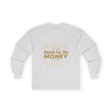Inspirational Faith Hustle Long Sleeve Tee — “Put GOD First, Hustle For The MONEY, Put Yourself In POWER”