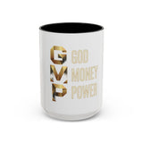 Coffee Mug — G.M.P. (God Money Power) Gold Accent Ceramic Mug