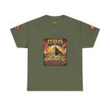Graphic Tee — "God Money Power" Pyramid Vintage Religion Streetwear