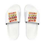 Slide Sandals — Bold 'GMP GOD? MONEY? POWER?' Graphic Strap