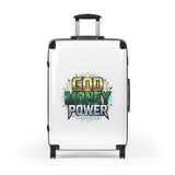 God Money Power Carry-On Suitcase — Bold Graphic Travel Luggage