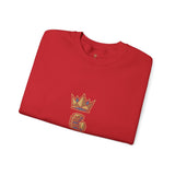 Crewneck Sweatshirt — "God Money Power" Crown & Coin Graphic