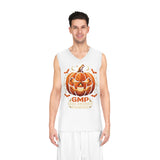 Halloween Pumpkin Basketball Jersey — GMP "God Money Power" Graphic Tank Top
