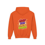 Youth Hoodie — GMP God Money Power Rainbow Graphic