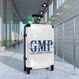 Carry-On Suitcase — "GMP: God Money Power" Blue Logo Travel Luggage