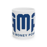 GMP Ceramic Mug — 'Good Money Power' Navy Logo Coffee Mug (11oz/15oz)