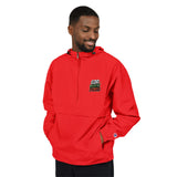 God Money Power- Packable Anorak Jacket — Bright Orange Hooded Windbreaker with Small Graphic