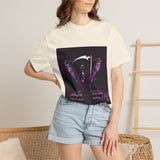 Angel Of Death- T-Shirt — Gothic Angel Wings Graphic Tee (Purple Reaper Design)