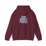 Hoodie — "God Money Power" Chrome Text Pullover