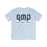 Kids Tee — GMP (God Money Power) Christian Faith Youth T‑Shirt, Inspirational Religious Graphic