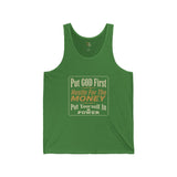 Faith & Hustle Tank Top — "Put GOD First, Hustle For The MONEY, Put Yourself In POWER" Motivational Christian Tank