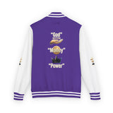 Letterman Jacket — 'War Money Power' Crown Graphic Varsity Jacket