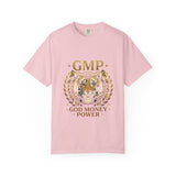 GMP Tiger Crest T‑Shirt — "God Money Power" Graphic Tee