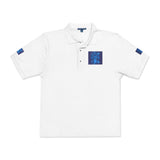 Embroidered Blue Sequin Patch Polo Shirt
