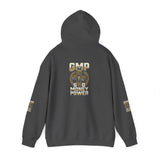 Money Power Hoodie — Gold Coin Stack Graphic Hooded Sweatshirt