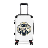 Suitcase — “God Money Power” Logo Carry-On Luggage