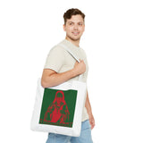 Religious Icon Tote Bag — Red & Green Saint Artwork All-Over Print