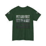 Inspirational Faith Tee — "Put God First, Hustle for the Money, Put Yourself in Power"