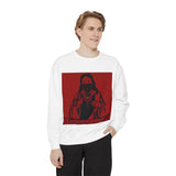 Graphic Sweatshirt — 'Blessed Rebel' Vintage Jesus Masked Design