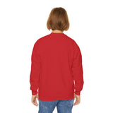 Youth Crewneck Sweatshirt — Vintage Halloween Pumpkin "GOD MONEY POWER"