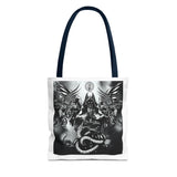 Angel Of Death Gothic Angel & Serpent Art Tote Bag – Dark Mystic Graphic Carryall
