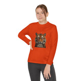 Youth Long Sleeve Tee — Tiger Face 'God • Money • Power' Graphic