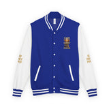 Letterman Jacket — 'GOD MONEY POWER' Red & White Varsity Jacket