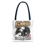 GMP Eagle Tote Bag — "God Money Power" Patriotic Graphic Tote
