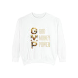 Sweatshirt — G.M.P. Gold Logo "God Money Power" Casual Graphic Sweatshirt