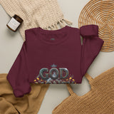 Crewneck Sweatshirt — "God Money Power" Graphic Pullover