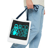 Tote Bag — Retro Neon "God Money Power" Graphic Tote