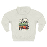 God Money Power Hoodie — Retro Bold Graphic Pullover