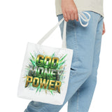 Tote Bag — "God Money Power" Bold Graphic Tote for Faith & Hustle
