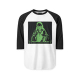 Raglan Shirt — Neon Green 'Good Money Power' Graphic Baseball Tee