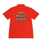 God Money Power Polo — Men's Religious Statement Sport Shirt