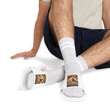 Men's Slide Sandals with 'God Money' Graphic — Removable Strap Casual Pool Slides