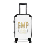 Carry-On Suitcase — "GMP (God Money Power)" Gold Monogram Travel Luggage